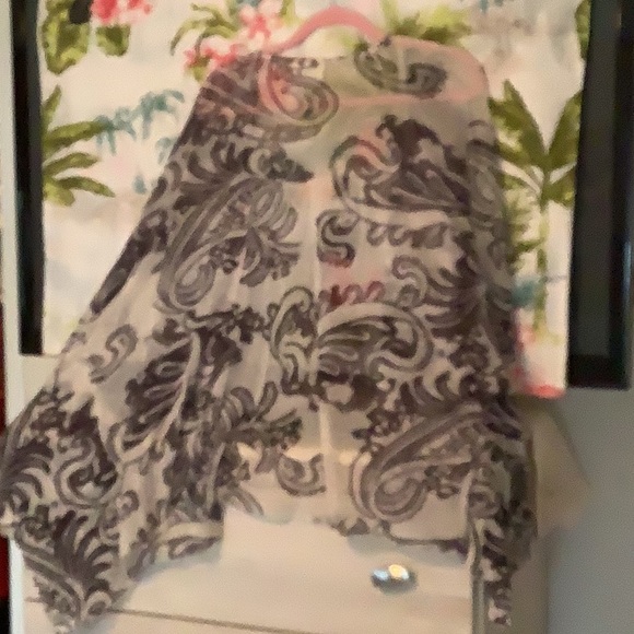 Lilka sheer beach cover or wrap Beige Brown swirls one size this is stretchy🐆 - Picture 2 of 8